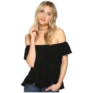 NEW Free People Women's Mint Julep Off the Shoulder Top $68 Black Size XS Top